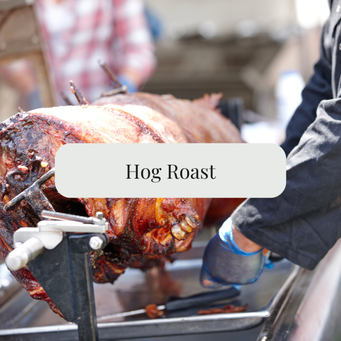Hog Roast cooking over bbq